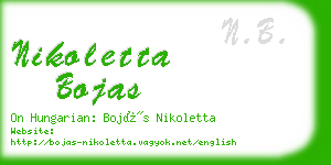 nikoletta bojas business card